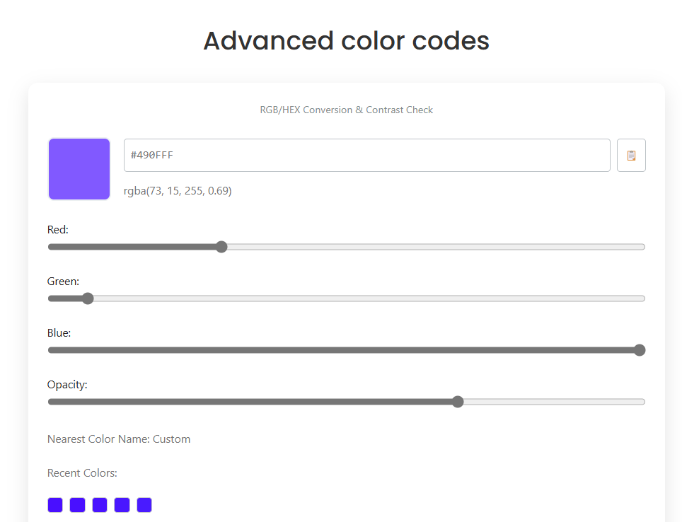 Advanced color codes | Eazytoolhub.com