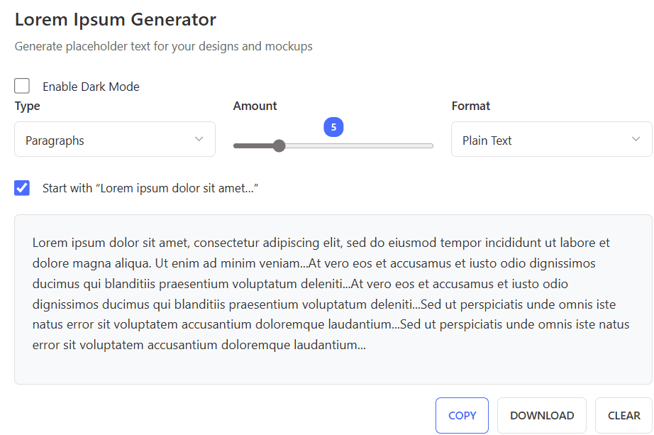Lorem Ipsum Generator | Eazytoolhub.com